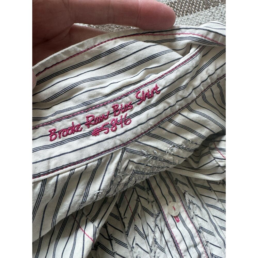3J Workshop Johnny Was Brooke Raw Bias Button Down Shirt Medium Embroidered - Picture 12 of 12